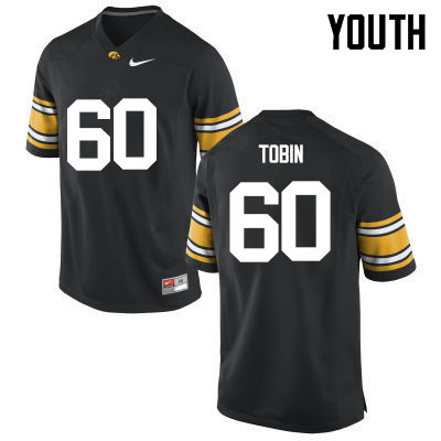 Youth Iowa Hawkeyes #60 Matt Tobin College Football Jerseys-Black